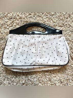Black & White Polka Dot - Magnetic Latch Purse, Bag